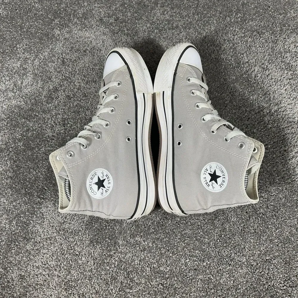 Converse Chuck Taylor All Star Eva Lift High Kids Sz 5 Gray Athletic Shoes Used